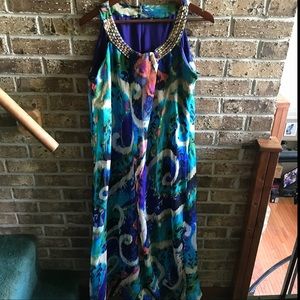 Cassee’s Blue Multicolor Halter Dress